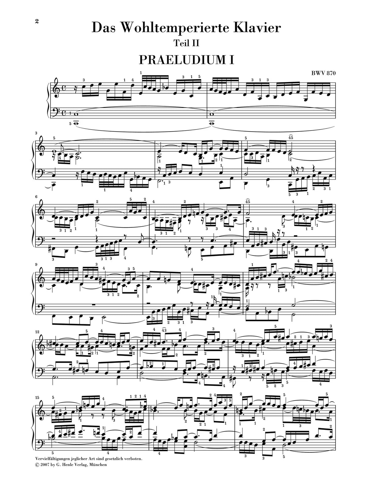Bach The Well-Tempered Clavier Part II BWV 870-893