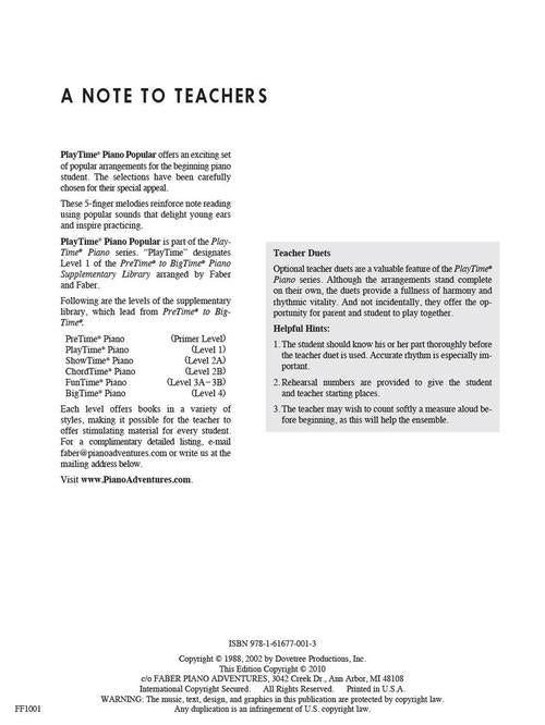 PlayTime Piano Popular Level 1