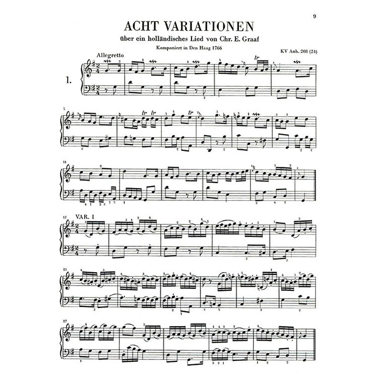 莫札特 【原典版】變奏曲