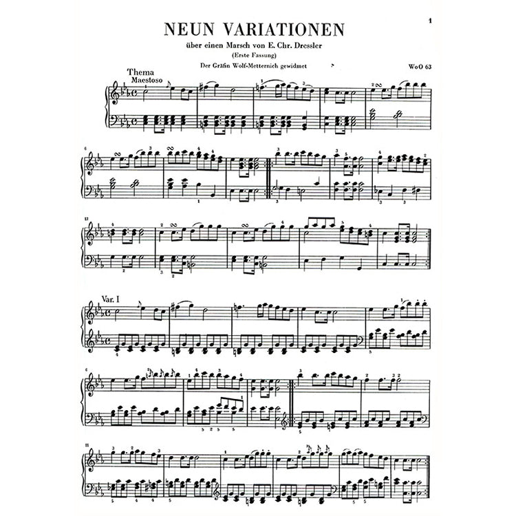 貝多芬【原典版】鋼琴變奏曲全集 第一冊