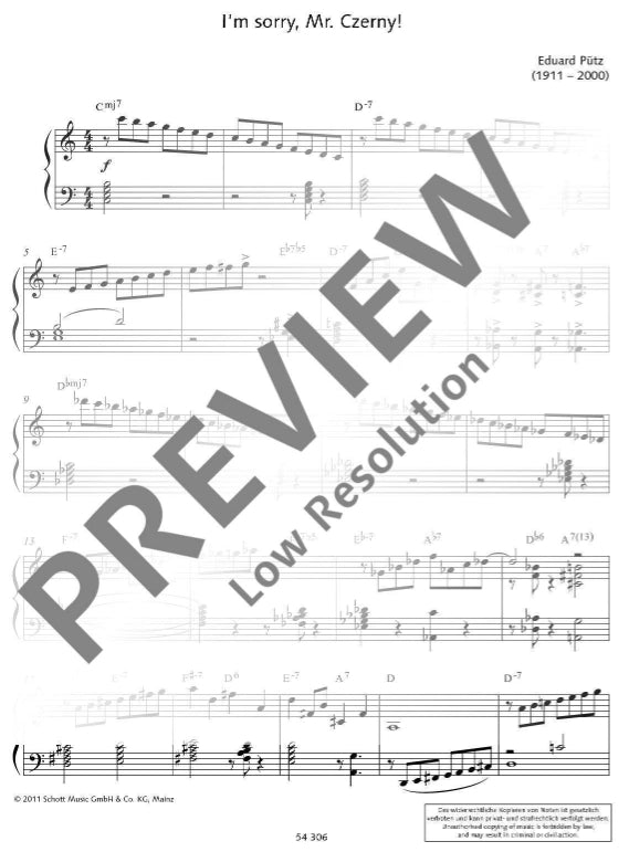 I'm sorry, Mr. Czerny! 10 Jazzy Pieces for Piano