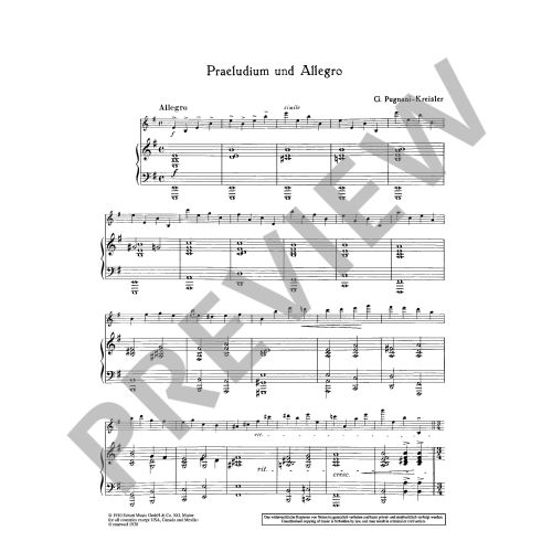 Kreisler Praeludium and Allegro in Style of Gaetano Pugnani
