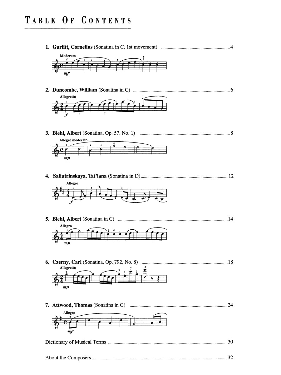 Piano Sonatinas Developing Artist Original Keyboard Classics Book 1