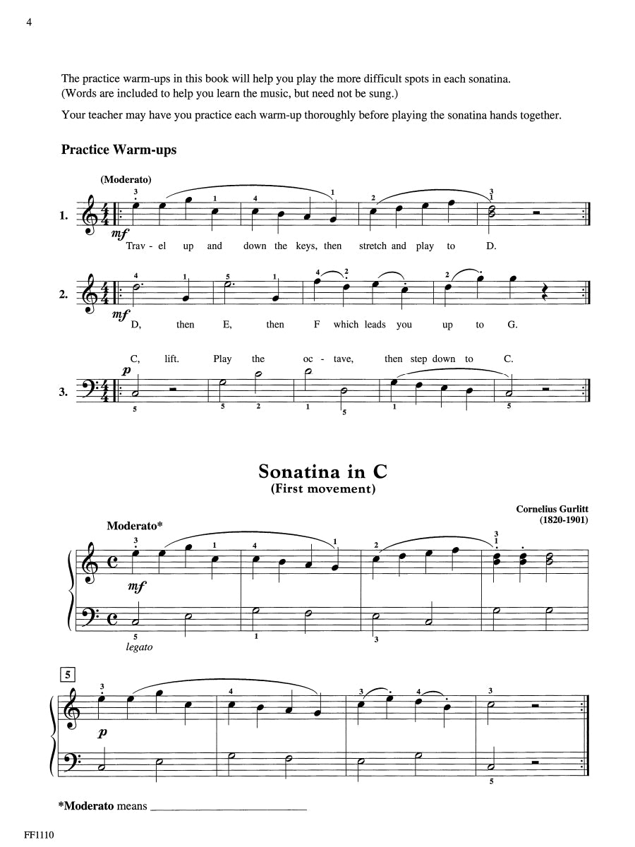 Piano Sonatinas Developing Artist Original Keyboard Classics Book 1