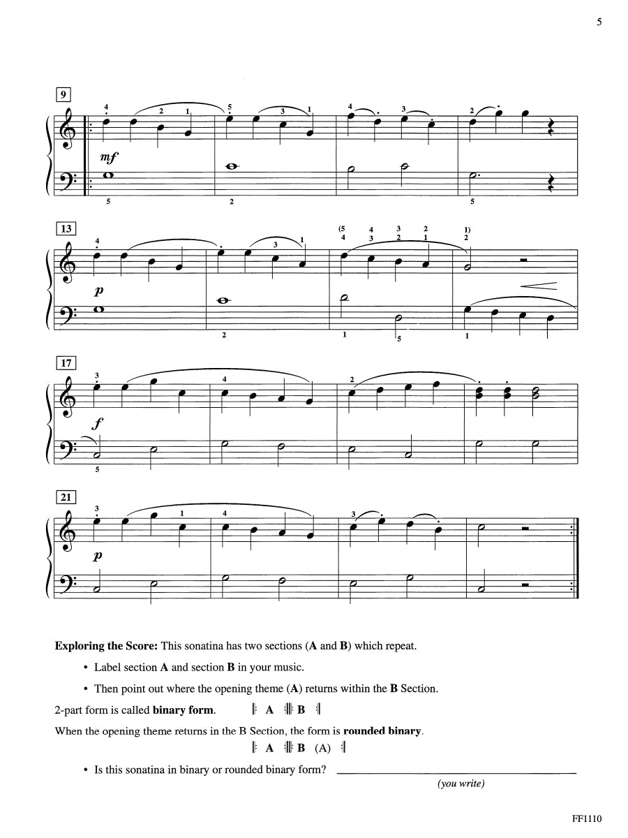 Piano Sonatinas Developing Artist Original Keyboard Classics Book 1