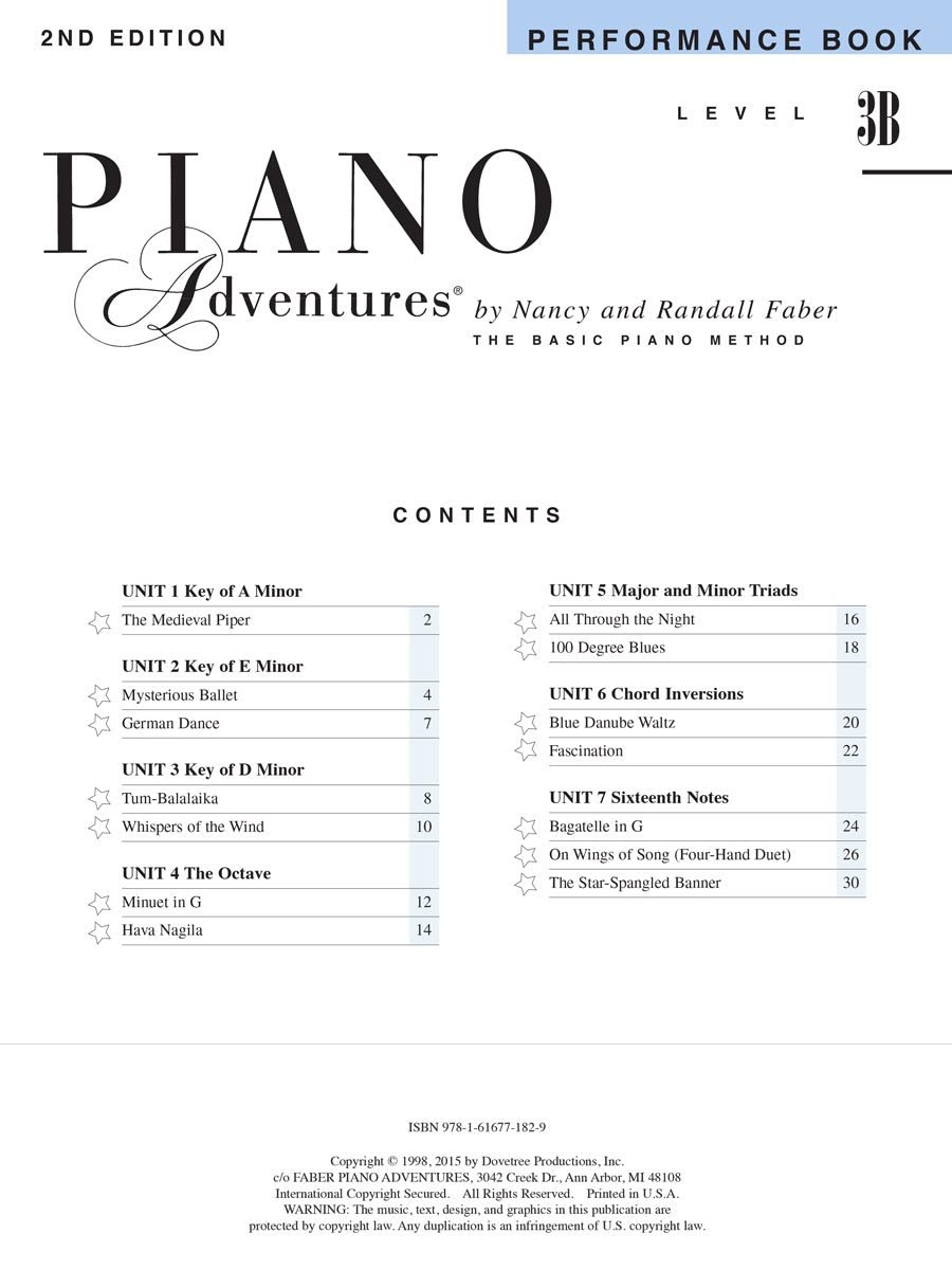 Piano Adventures Performance Book Level 3B