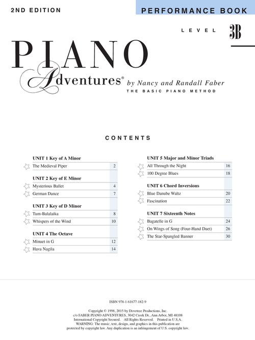 Piano Adventures Performance Book Level 3B
