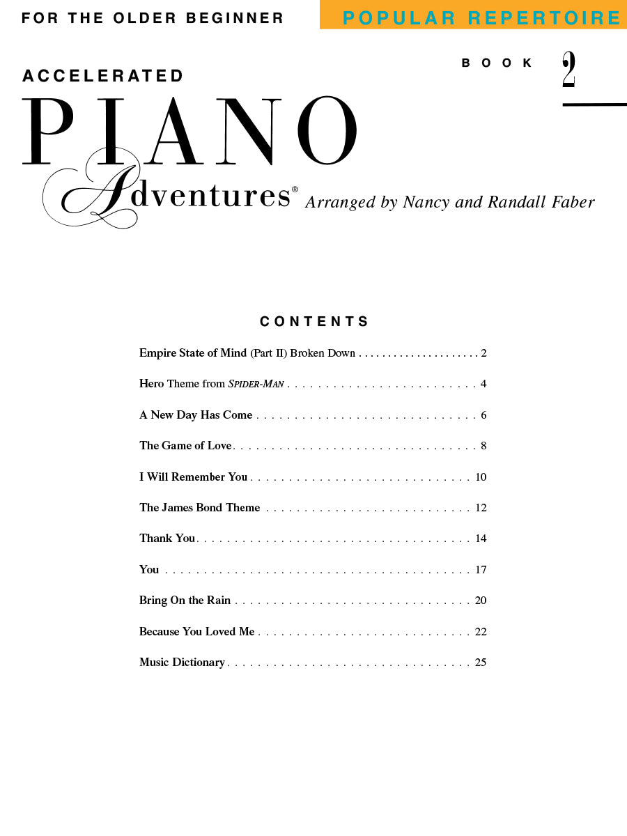 ACCELERATED PIANO ADVENTURES  POPULAR Rep. Book 2