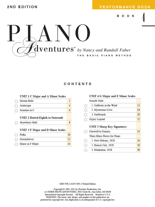 Piano Adventures Performance Book Level 4