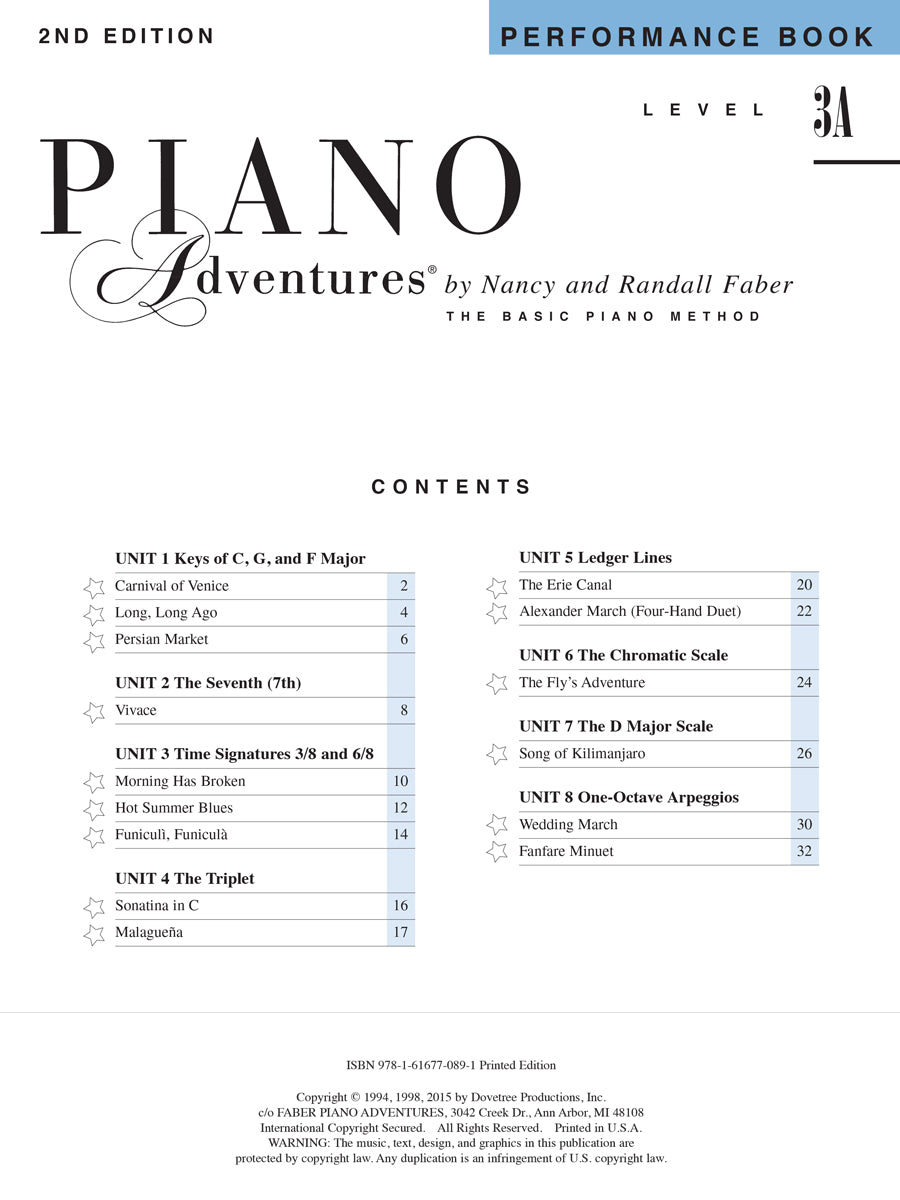 Piano Adventures Performance Book Level 3A