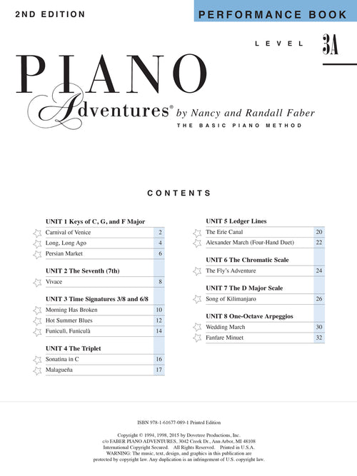 Piano Adventures Performance Book Level 3A