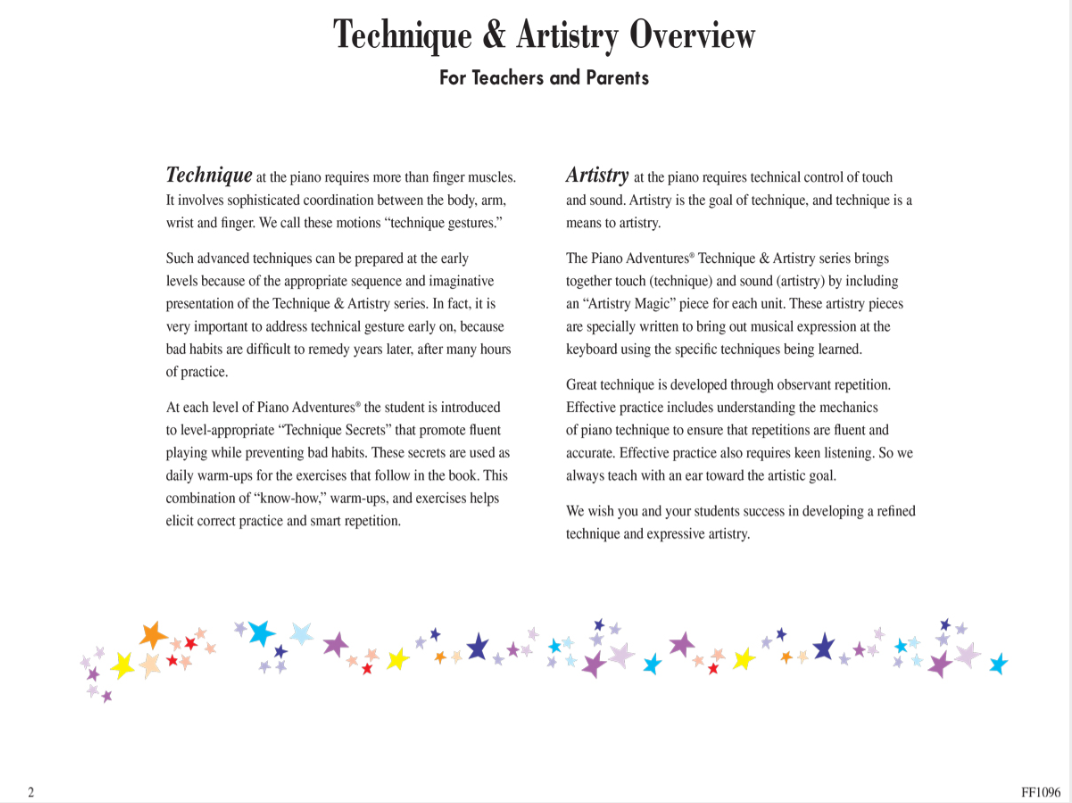 Piano Adventures Technique & Artistry Primer Level