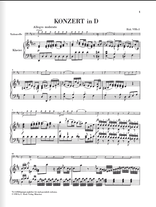 Haydn Violoncello Concerto D major Hob. VIIb:2