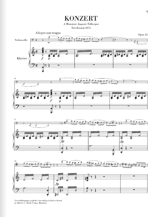 Saint-Saëns Violoncello Concerto no. 1 a minor op. 33