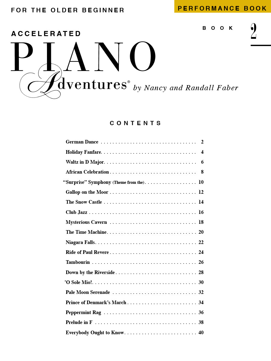 ACCELERATED PIANO ADVENTURES Perf. Book 2