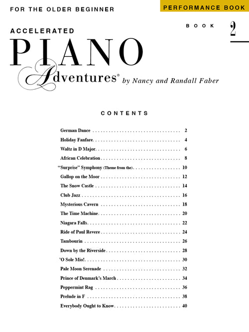 ACCELERATED PIANO ADVENTURES Perf. Book 2