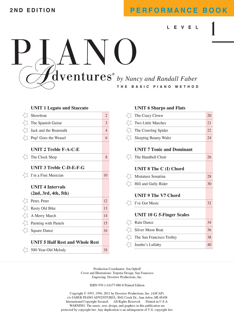 Piano Adventures Performance Book Level 1