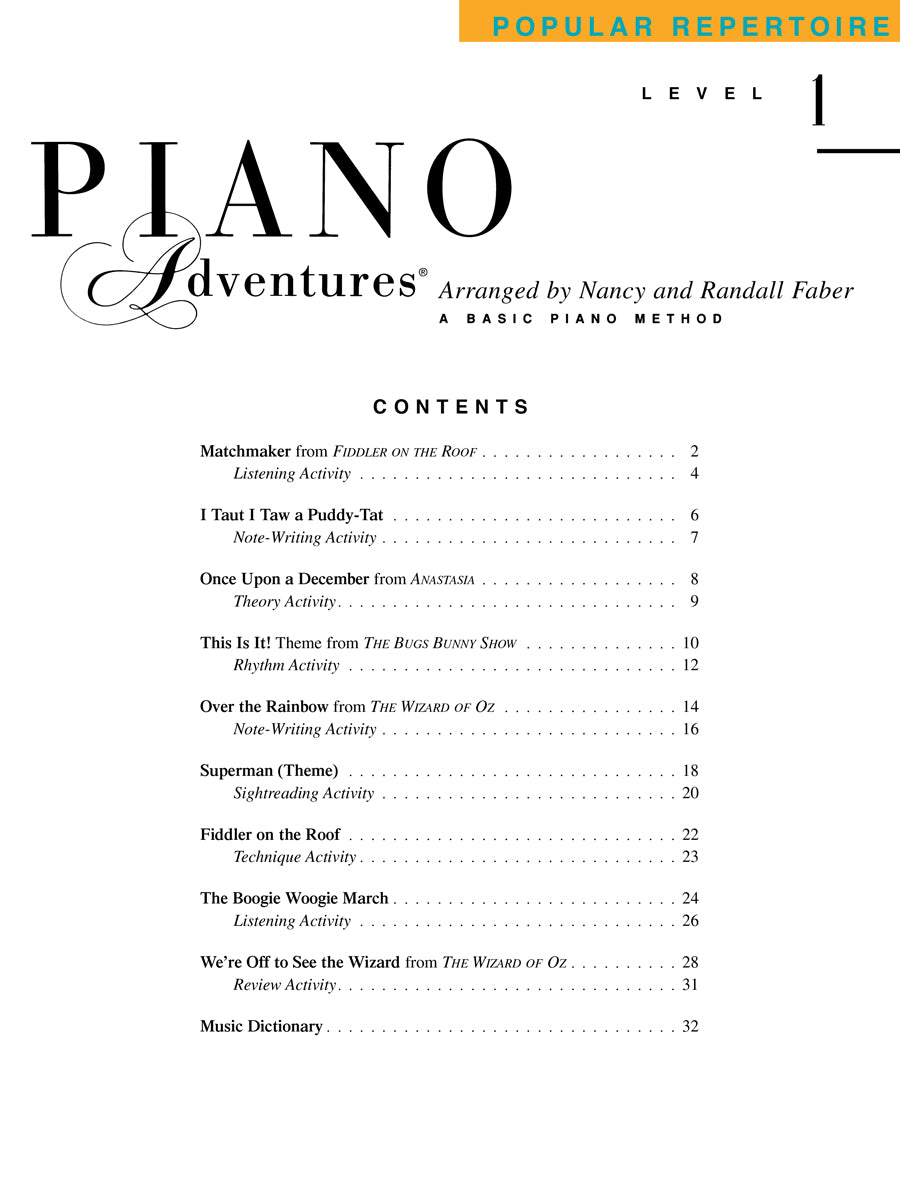 Piano Adventures Popular Repertoire Level 1