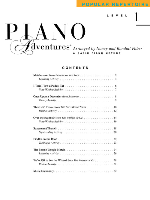 Piano Adventures Popular Repertoire Level 1