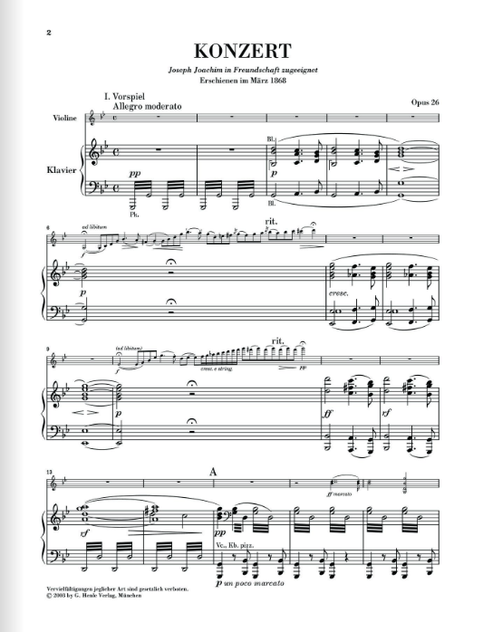 Bruch Violin Concerto g minor op. 26