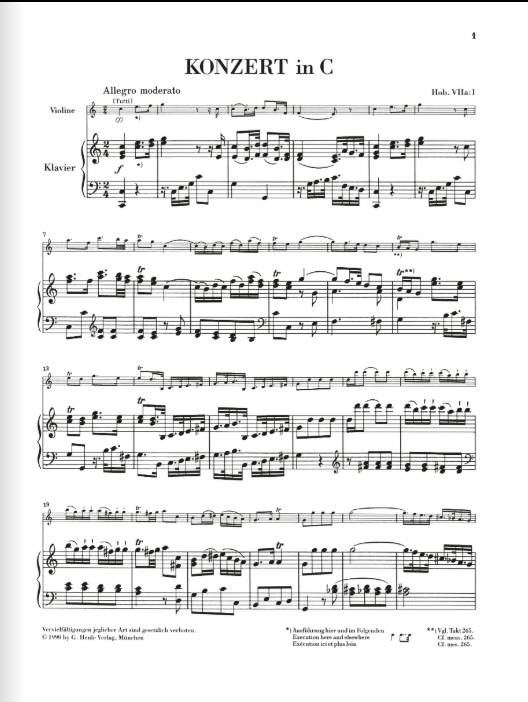 Haydn Violin Concerto C major Hob. VIIa:1