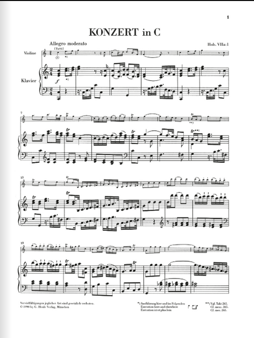 Haydn Violin Concerto C major Hob. VIIa:1