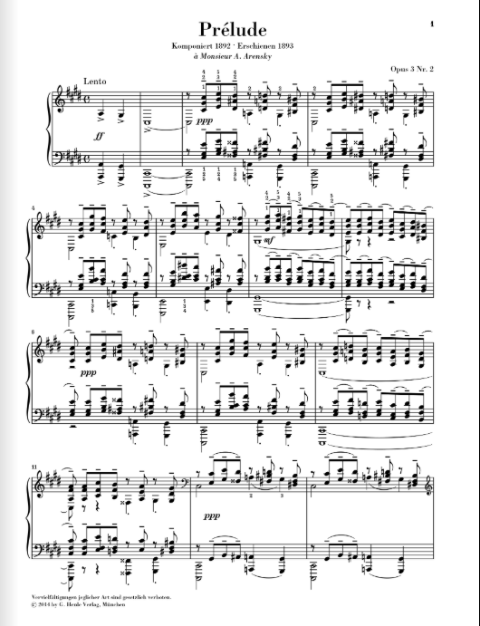 Rachmaninoff Prélude c sharp minor op. 3 no. 2