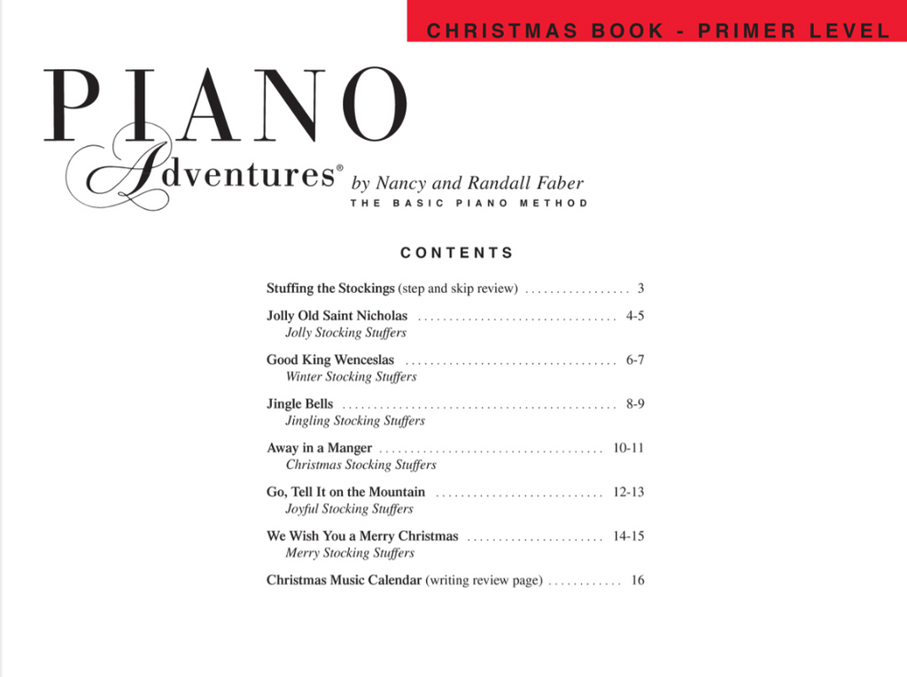 Piano Adventures Christmas Book Primer Level