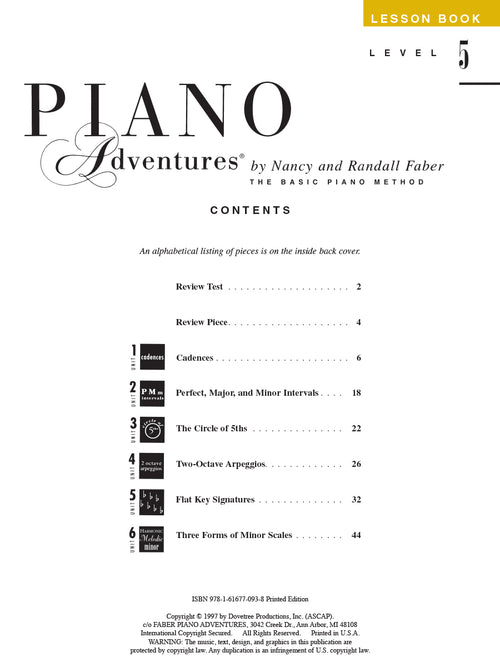 Piano Adventures Lesson Book Level 5