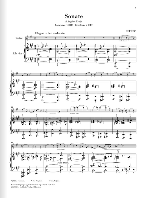 Franck Violin Sonata A major