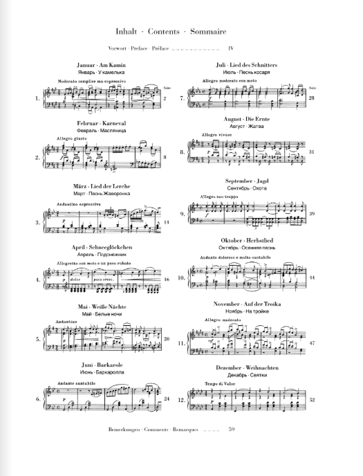 Tchaikovsky The Seasons op. 37bis