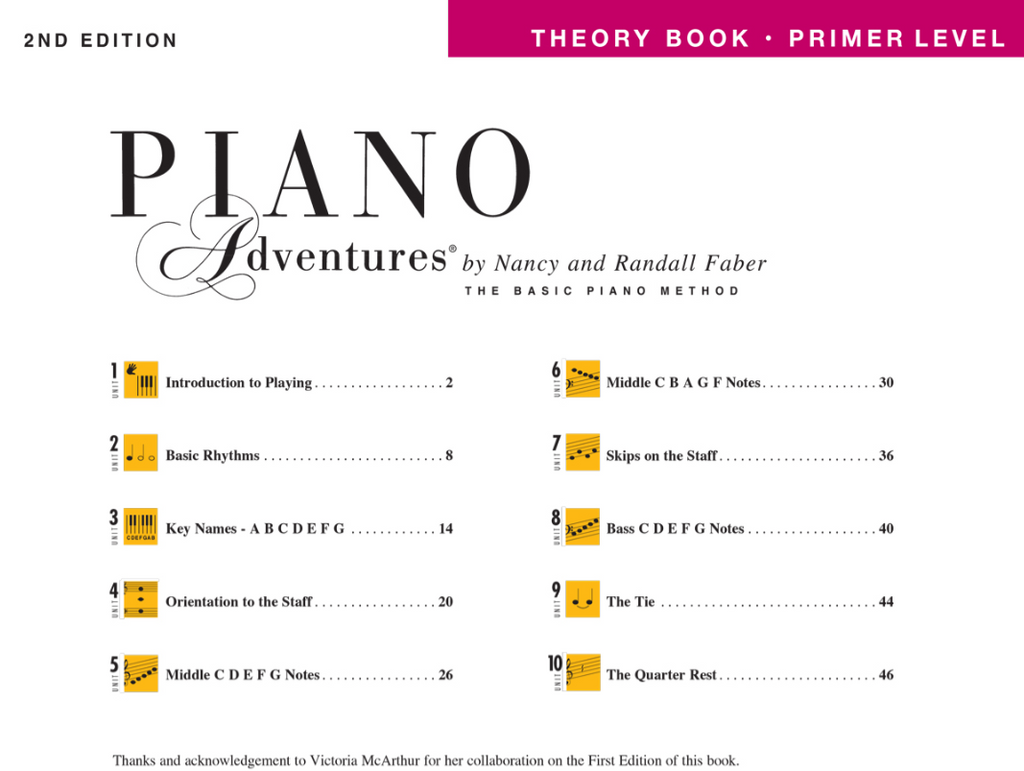 Piano Adventures Theory Book Primer Level