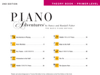 Piano Adventures Theory Book Primer Level