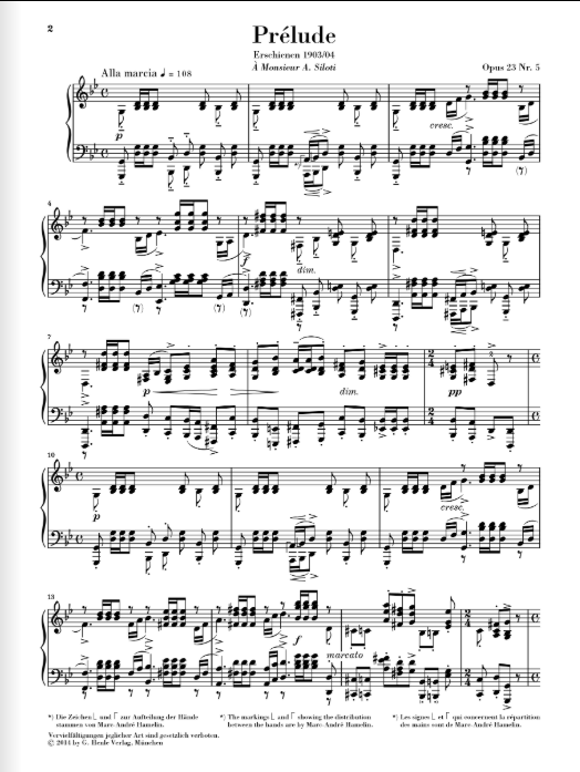 Rachmaninoff Prélude g minor op. 23 no. 5