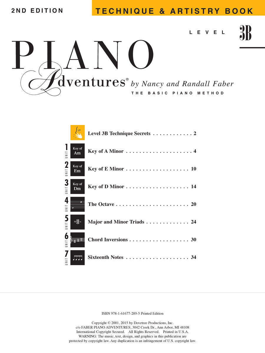 Piano Adventures Technique & Artistry Book Level 3B