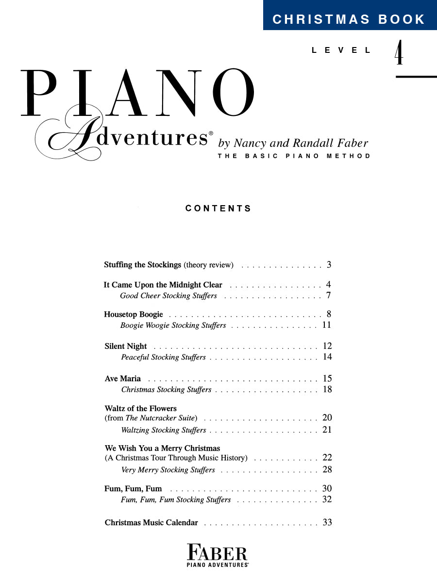 Piano Adventures Christmas Book Level 4