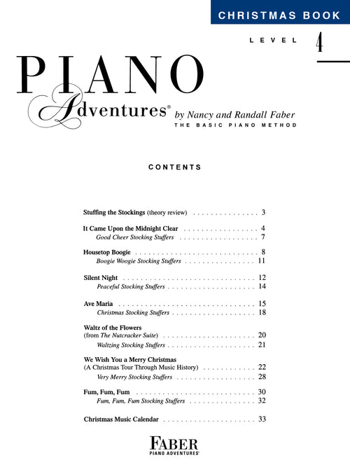 Piano Adventures Christmas Book Level 4