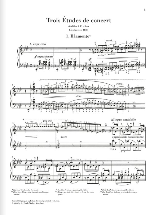 Liszt Trois Études de concert