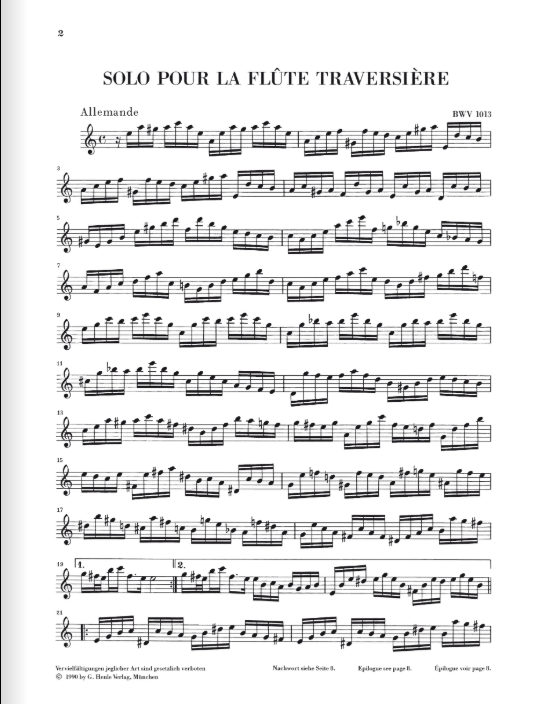 Bach Partita a minor BWV 1013 for Flute solo
