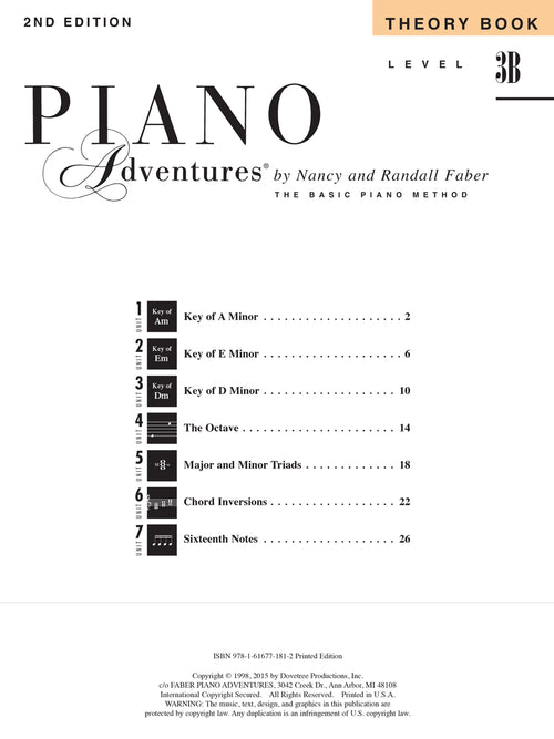 Piano Adventures Theory Book Level 3B