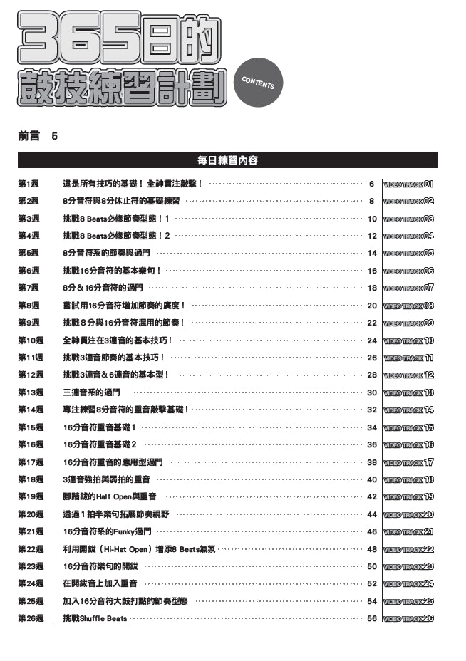 365日的鼓技練習計畫