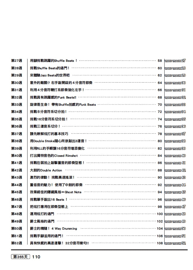 365日的鼓技練習計畫