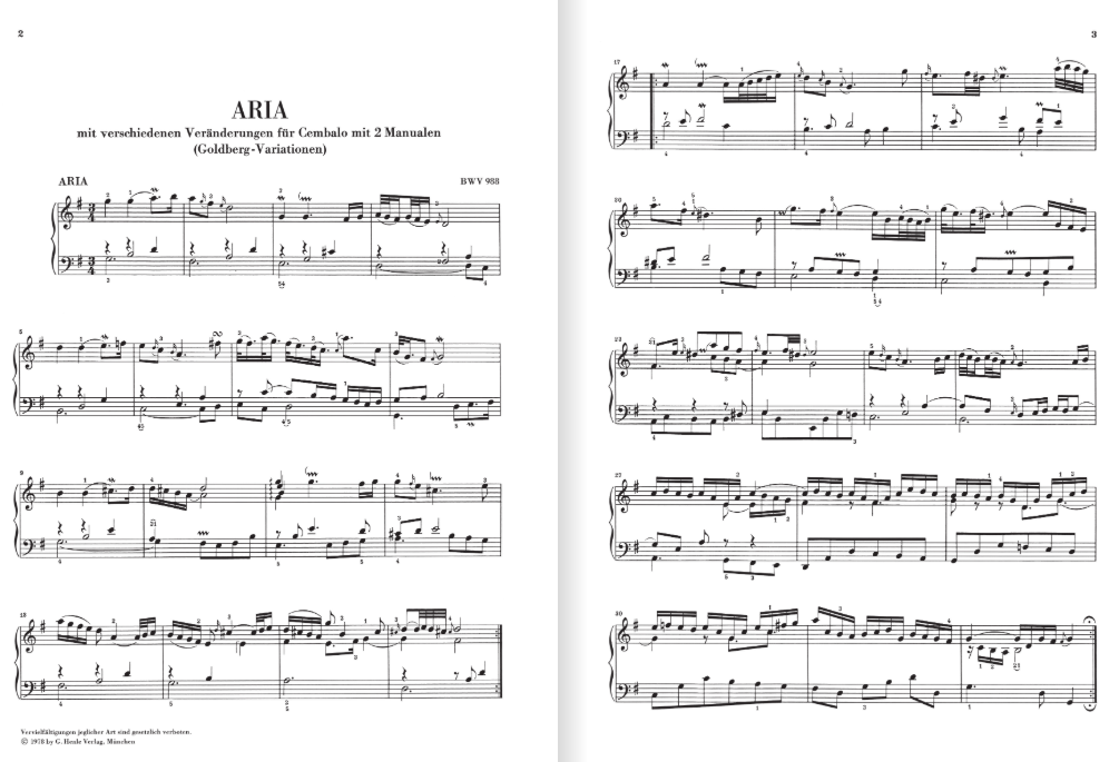 Bach Goldberg Variations BWV 988