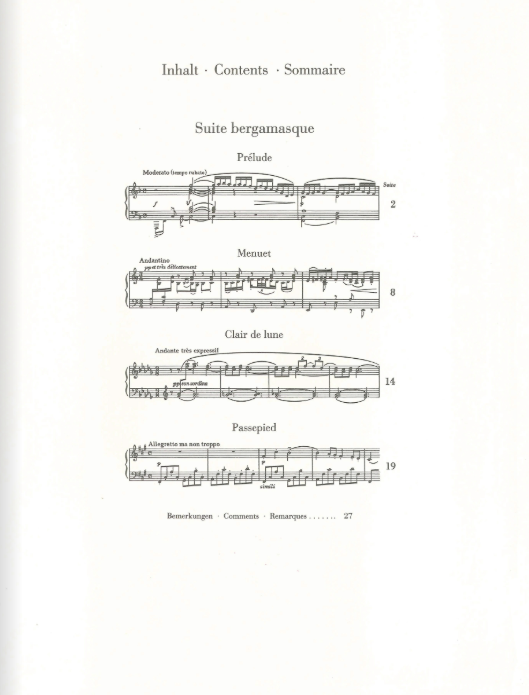 Debussy Suite bergamasque