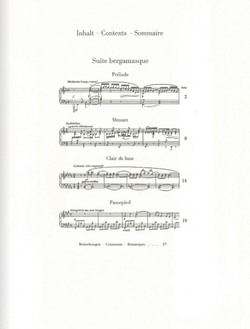 Debussy Suite bergamasque