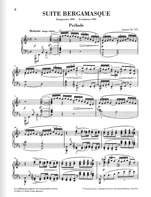 Debussy Suite bergamasque