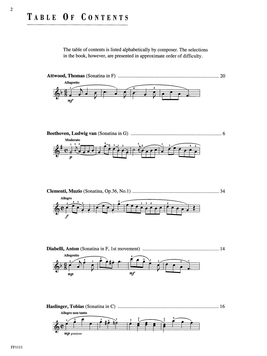 Piano Sonatinas Developing Artist Original Keyboard Classics Book 2