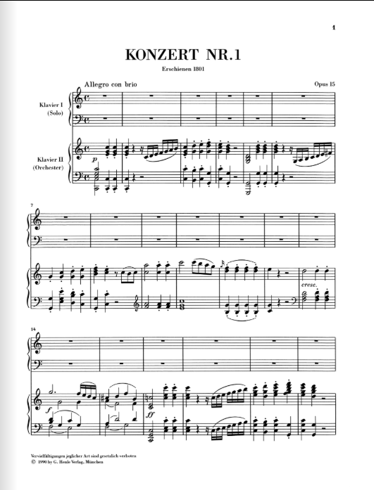 Beethoven Piano Concerto no. 1 C major op. 15