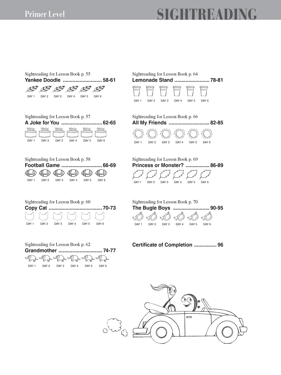 Piano Adventures Sightreading Primer Level