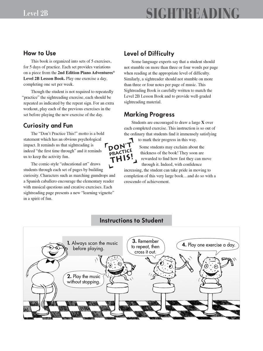 Piano Adventures Sightreading Level 2B